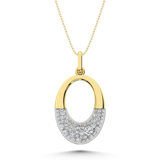 14K Yellow Gold 1/3 Ct.Tw. Diamond Fashion Pendant