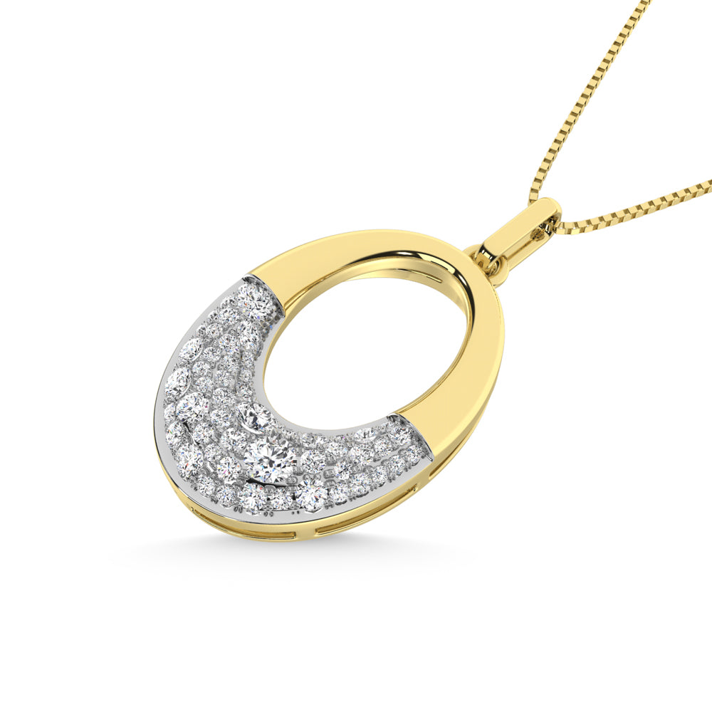 14K Yellow Gold 1/3 Ct.Tw. Diamond Fashion Pendant