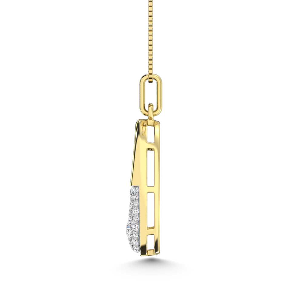14K Yellow Gold 1/3 Ct.Tw. Diamond Fashion Pendant