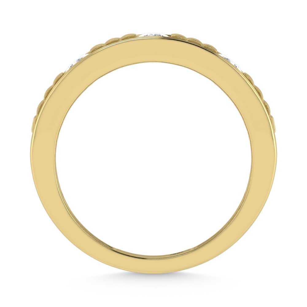 14K Two Tone Diamond 1 Ct.Tw. Mens Machine Band