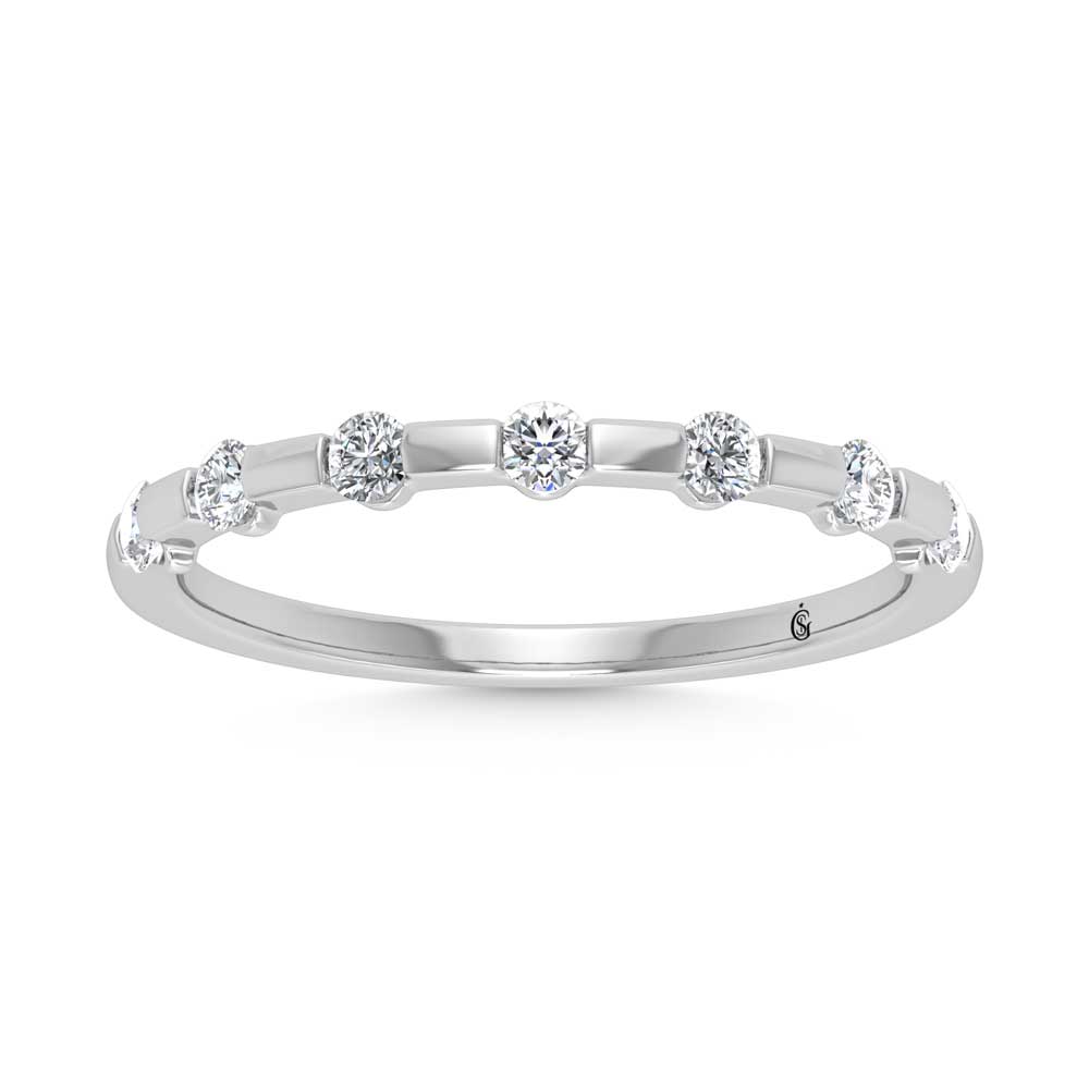 14K White Gold Diamond 1/4 Ct.Tw. Stackable Band
