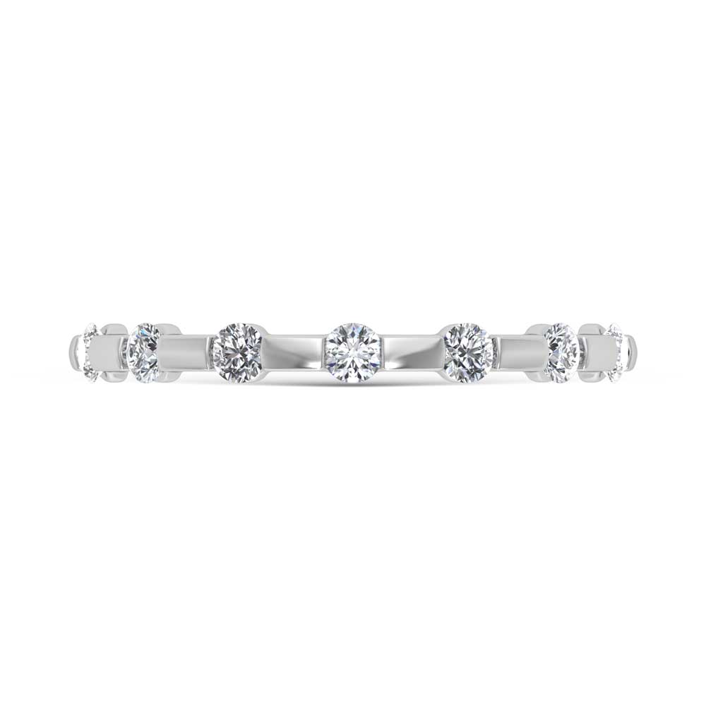 14K White Gold Diamond 1/4 Ct.Tw. Stackable Band