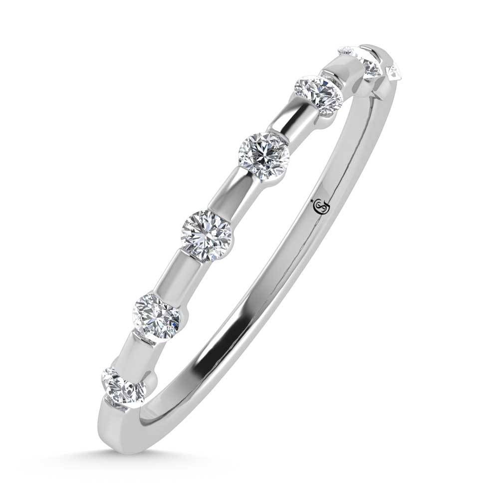 14K White Gold Diamond 1/4 Ct.Tw. Stackable Band