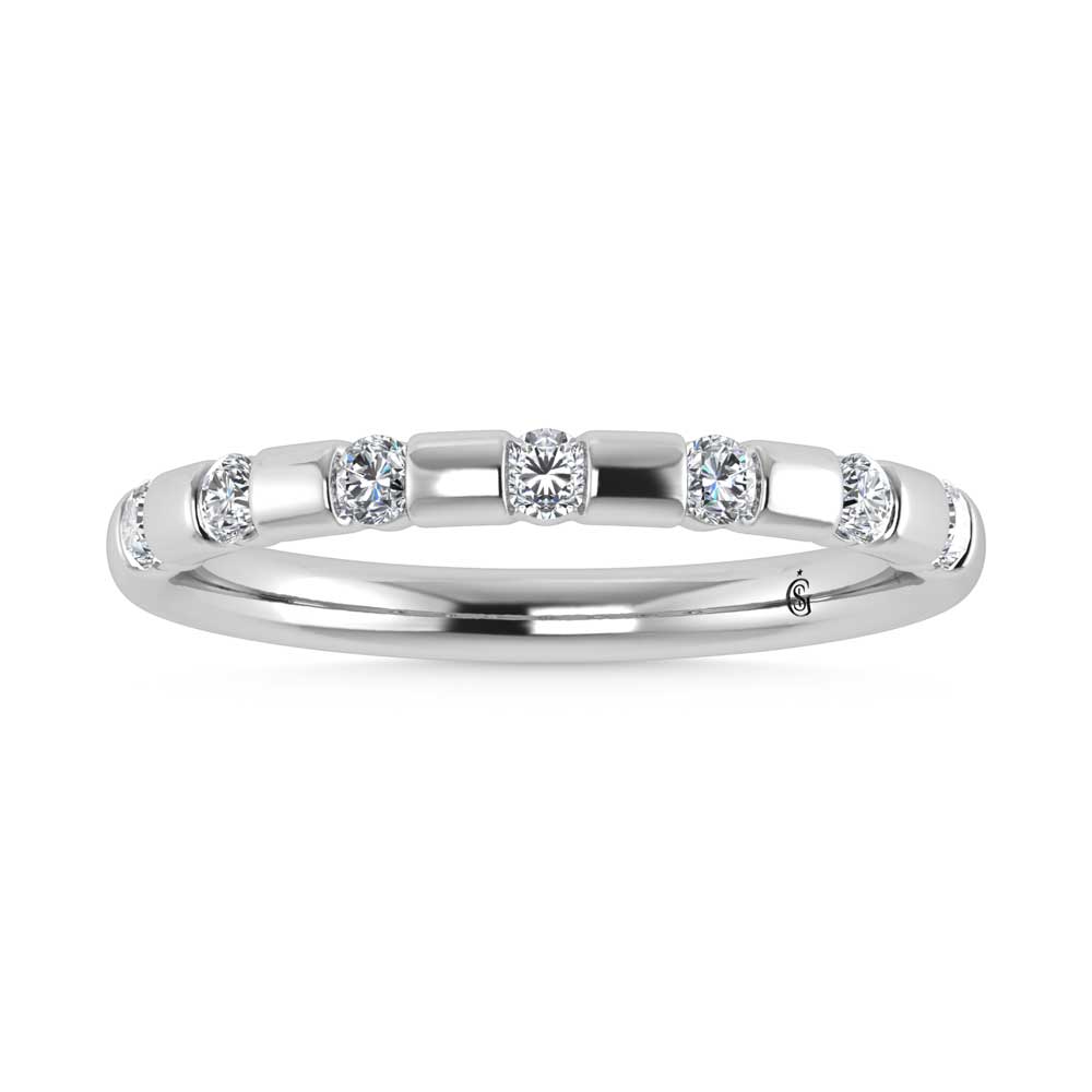 14K White Gold  Diamond 1/4 Ct.Tw. Stackable Band