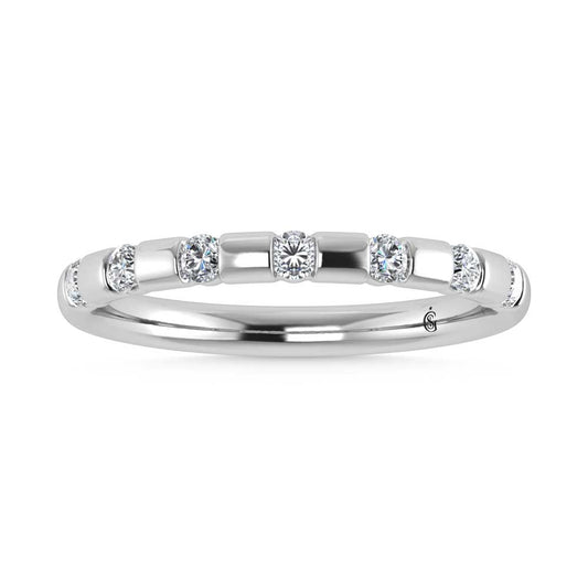 14K White Gold  Diamond 1/4 Ct.Tw. Stackable Band