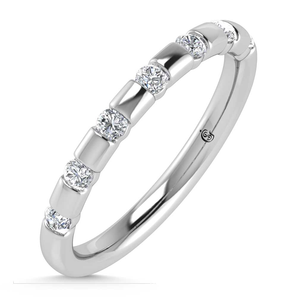14K White Gold  Diamond 1/4 Ct.Tw. Stackable Band