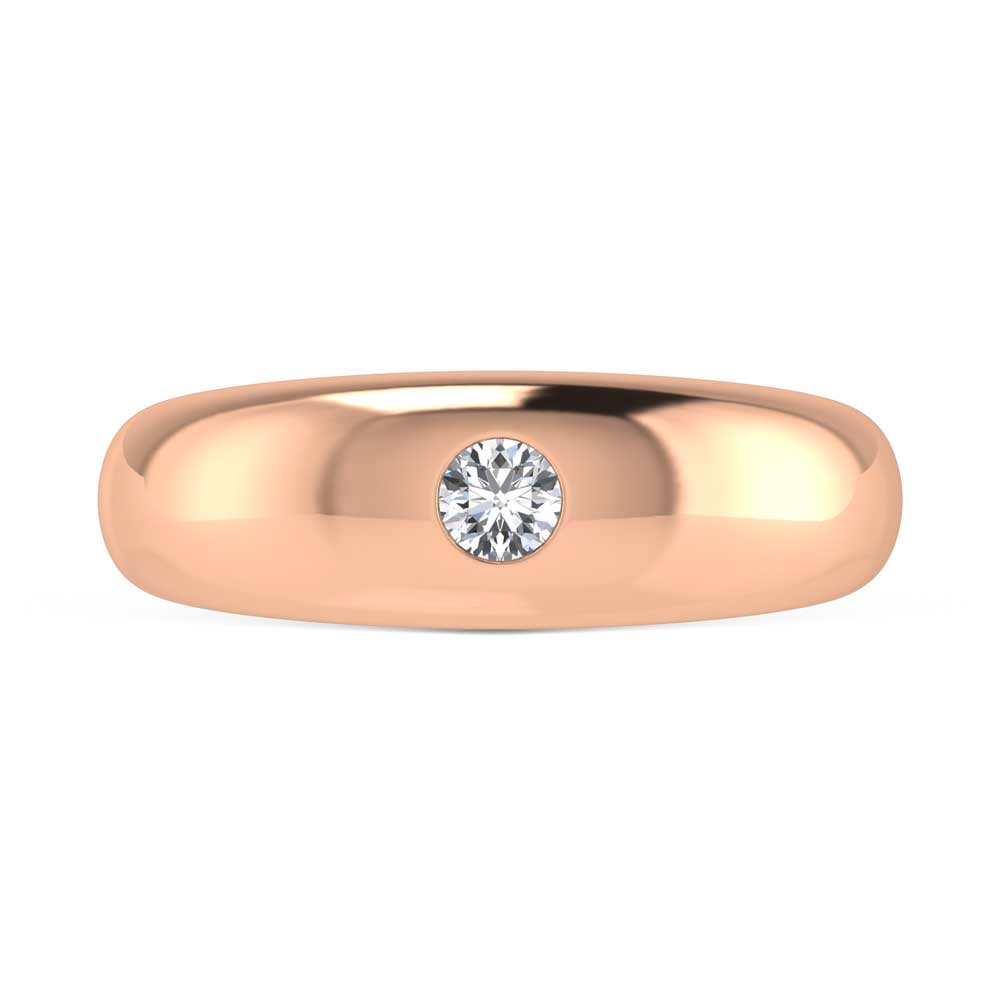 14K Rose Gold Diamond 1/5 Ct.Tw. Flush Setting High Polish Band