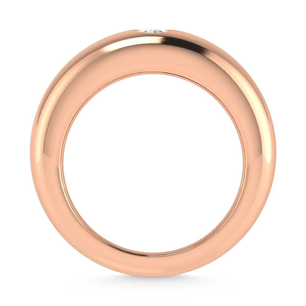 14K Rose Gold Diamond 1/5 Ct.Tw. Flush Setting High Polish Band