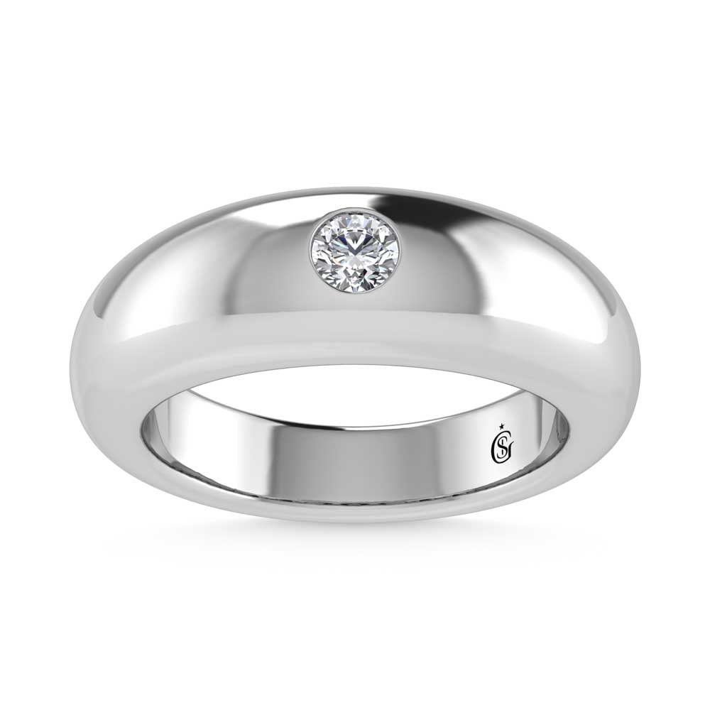 14K White Gold Diamond 1/5 Ct.Tw. Flush Setting High Polish Band