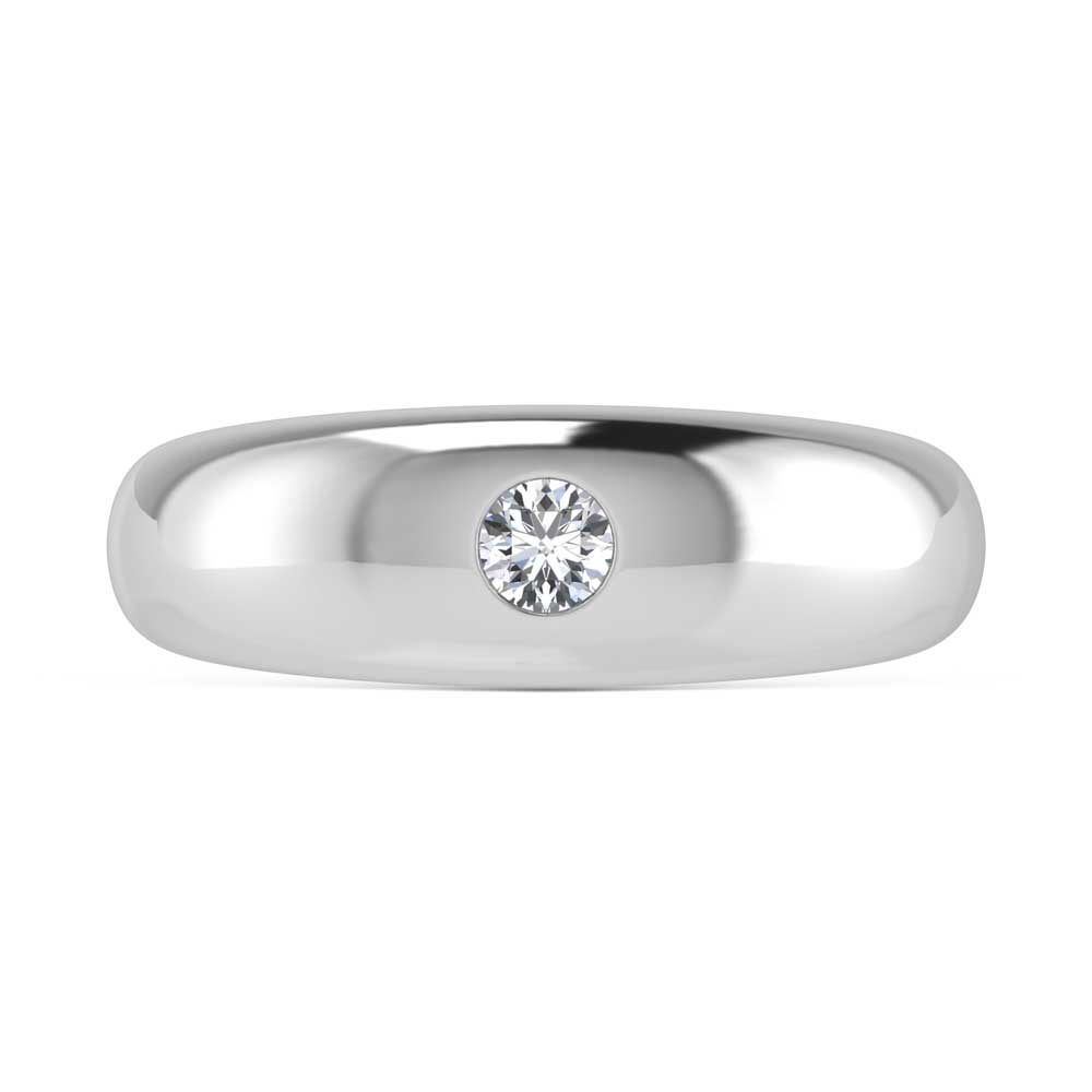 14K White Gold Diamond 1/5 Ct.Tw. Flush Setting High Polish Band