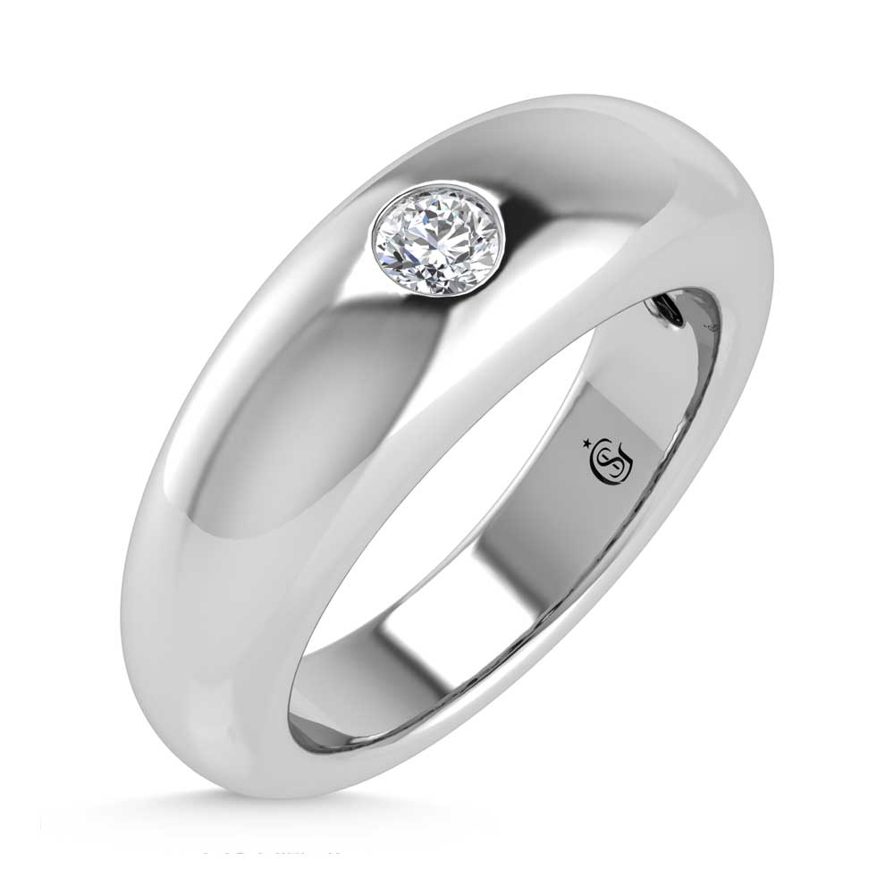 14K White Gold Diamond 1/5 Ct.Tw. Flush Setting High Polish Band