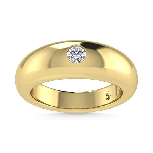 14K Yellow Gold Diamond 1/5 Ct.Tw. Flush Setting High Polish Band