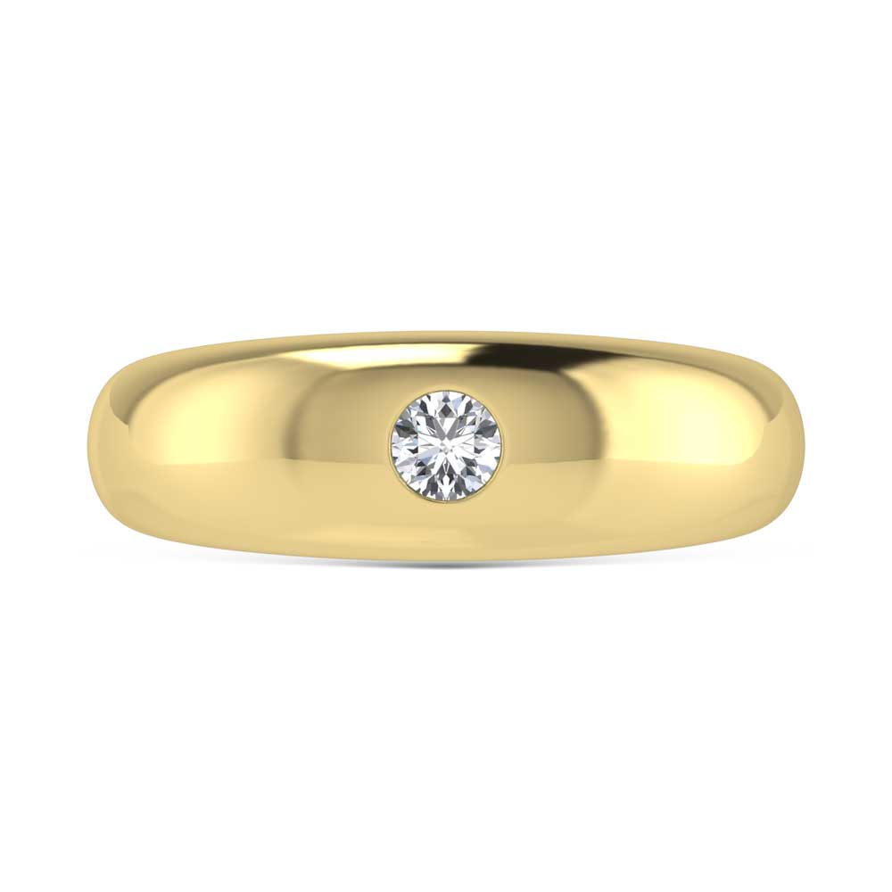 14K Yellow Gold Diamond 1/5 Ct.Tw. Flush Setting High Polish Band