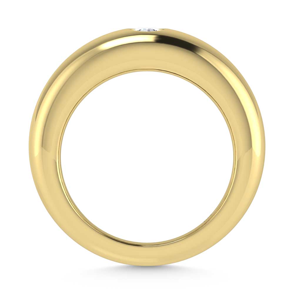 14K Yellow Gold Diamond 1/5 Ct.Tw. Flush Setting High Polish Band