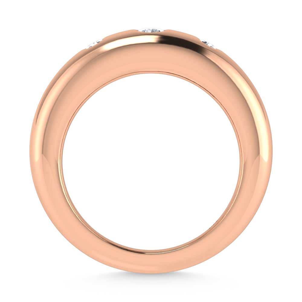 14K Rose Gold Diamond 1/5 Ct.Tw. Flush Setting High Polish Band