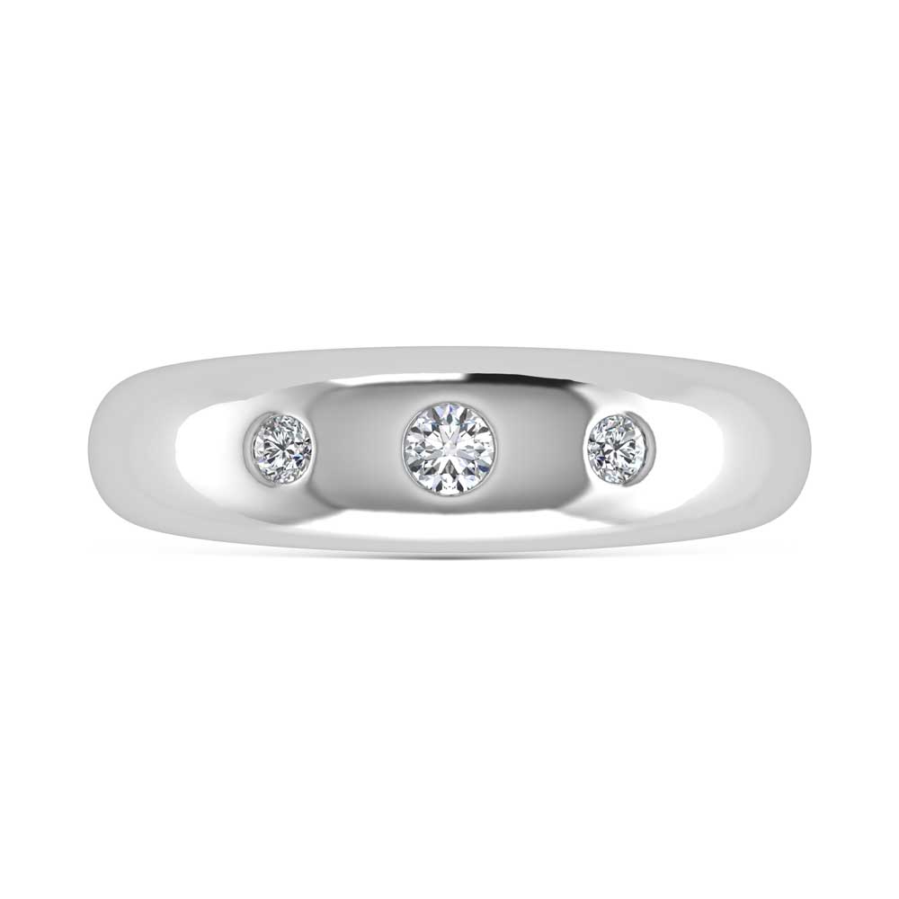 14K White Gold Diamond 1/5 Ct.Tw. Flush Setting High Polish Band
