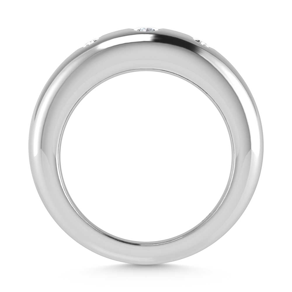 14K White Gold Diamond 1/5 Ct.Tw. Flush Setting High Polish Band
