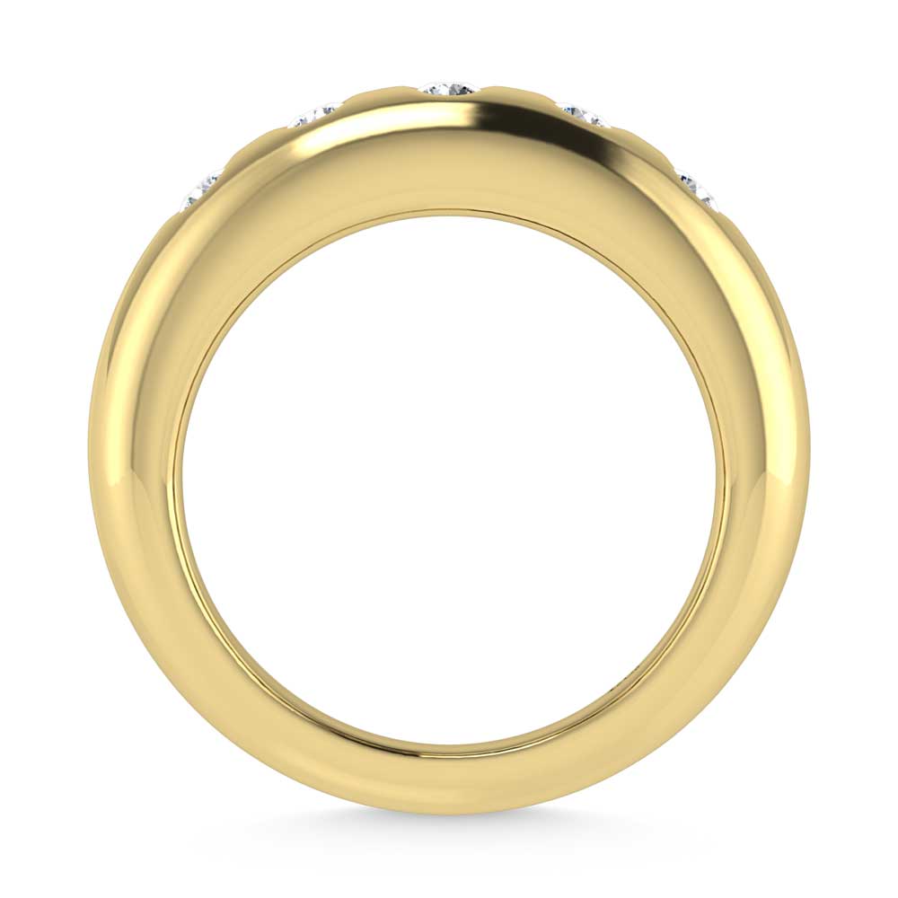 14K Yellow Gold Diamond 1/4 Ct.Tw. Flush Setting High Polish Band