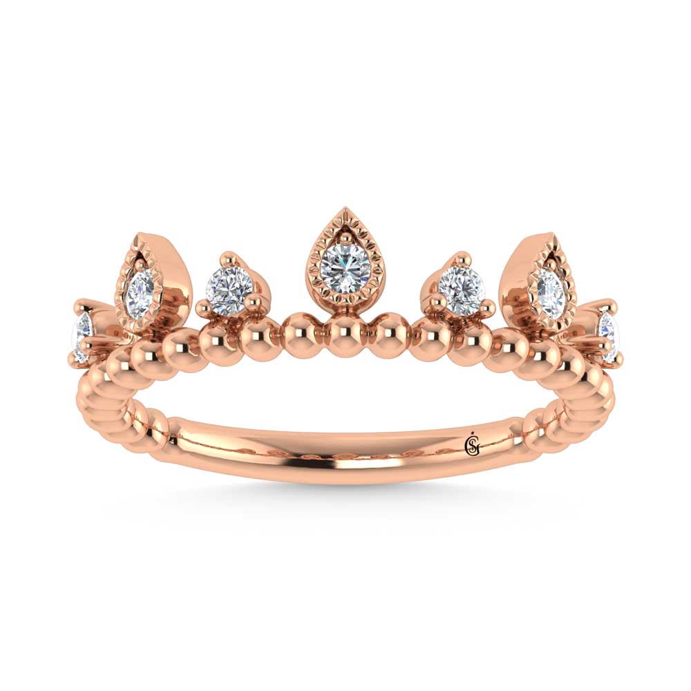 14K Rose Gold Diamond 1/5 Ct.Tw. Stackable Band