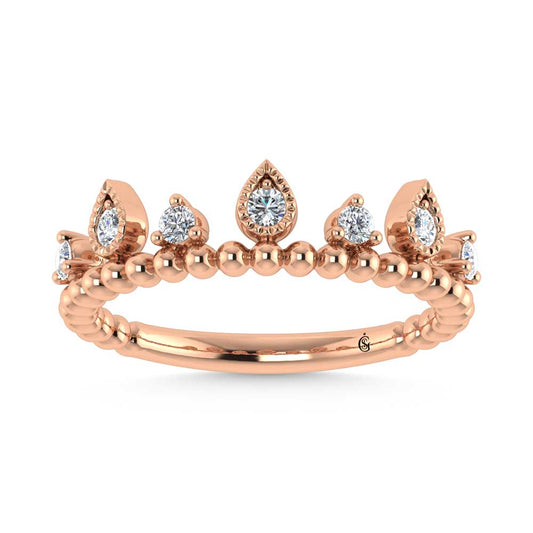 14K Rose Gold Diamond 1/5 Ct.Tw. Stackable Band