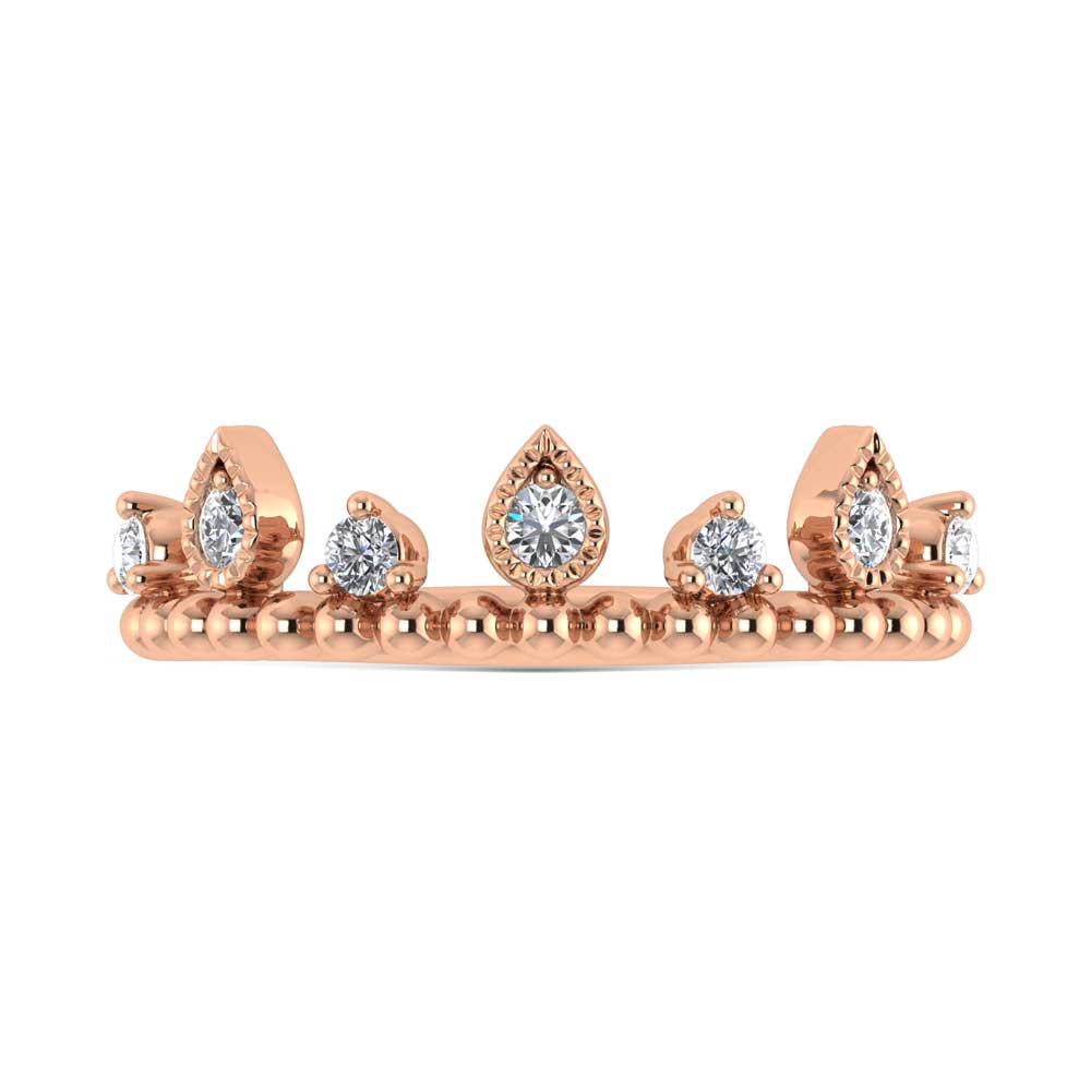 14K Rose Gold Diamond 1/5 Ct.Tw. Stackable Band