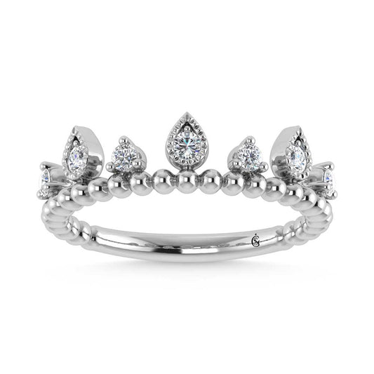 14K White Gold Diamond 1/5 Ct.Tw. Stackable Band