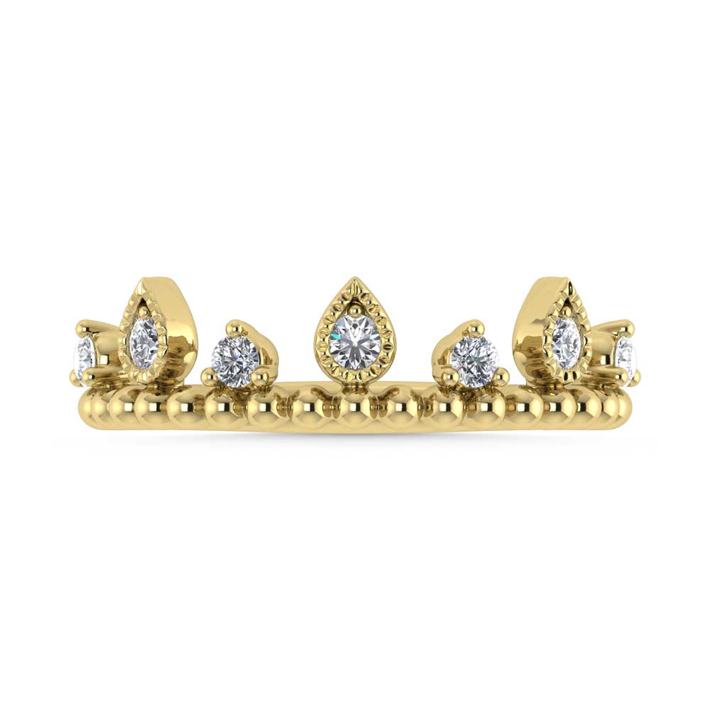 14K Yellow Gold Diamond 1/5 Ct.Tw. Stackable Band
