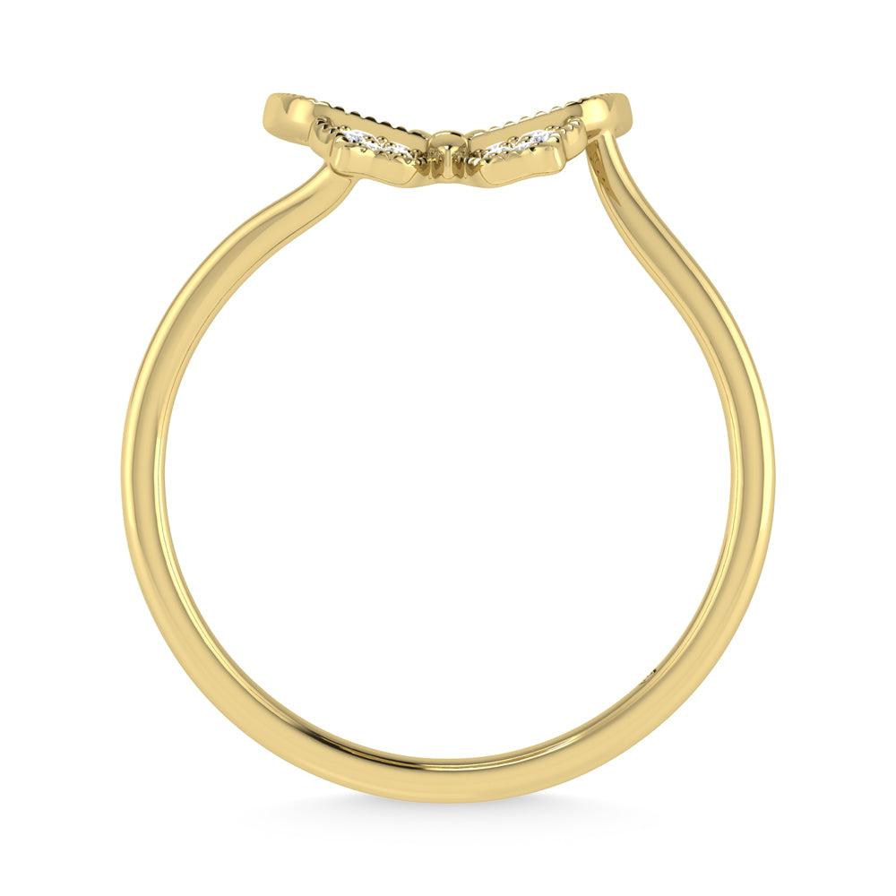 14K Yellow Gold 1/10 Ct.Tw. Diamond Butterfly Ring