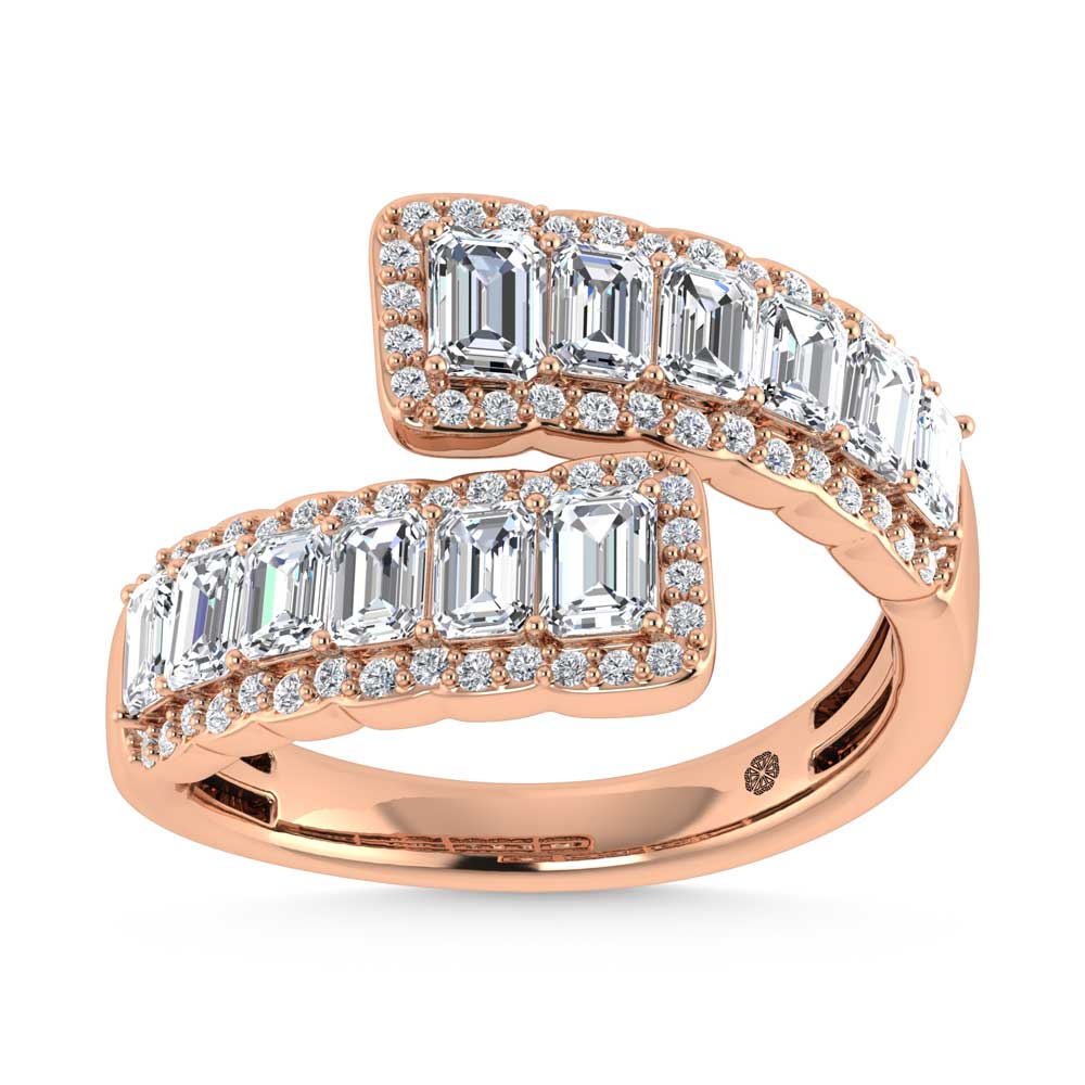 14K Rose Gold Diamond 1 7/8 Ct.Tw. Bypass Ring