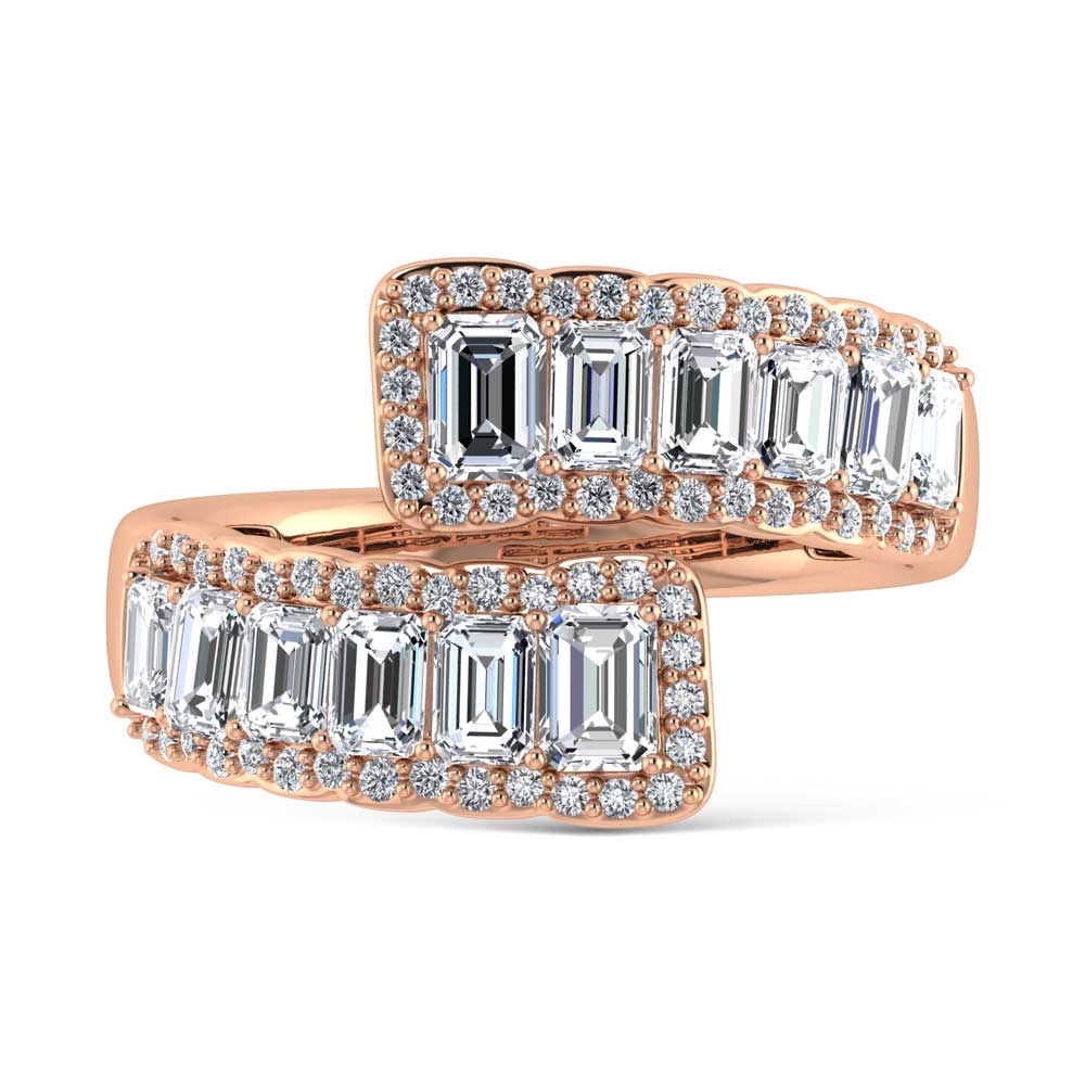 14K Rose Gold Diamond 1 7/8 Ct.Tw. Bypass Ring