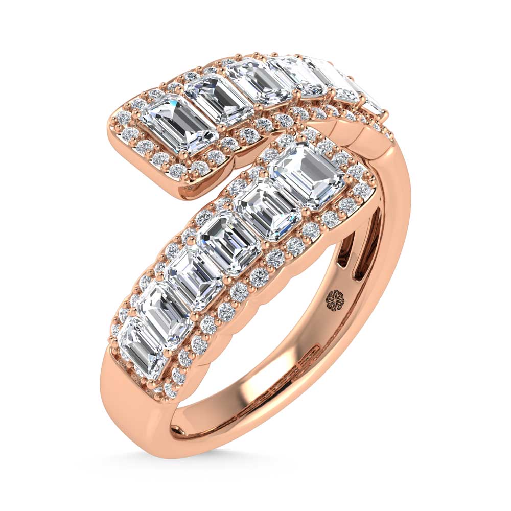14K Rose Gold Diamond 1 7/8 Ct.Tw. Bypass Ring