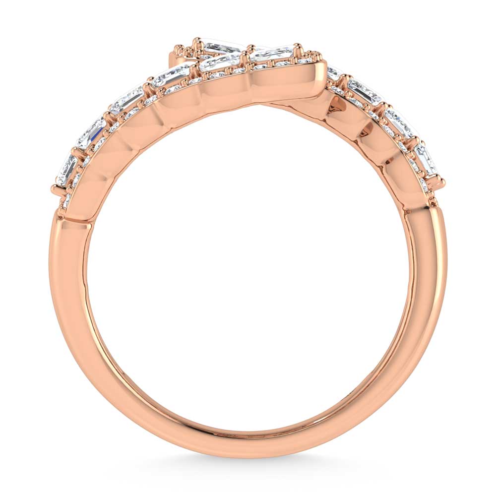 14K Rose Gold Diamond 1 7/8 Ct.Tw. Bypass Ring