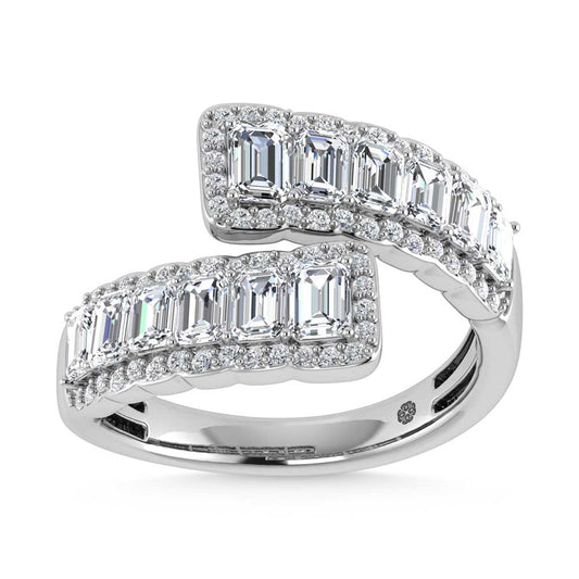 14K White Gold Diamond 1 7/8 Ct.Tw. Bypass Ring