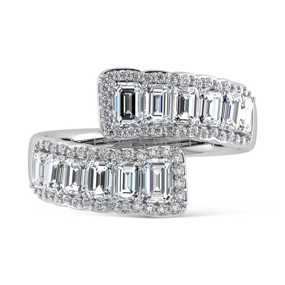 14K White Gold Diamond 1 7/8 Ct.Tw. Bypass Ring