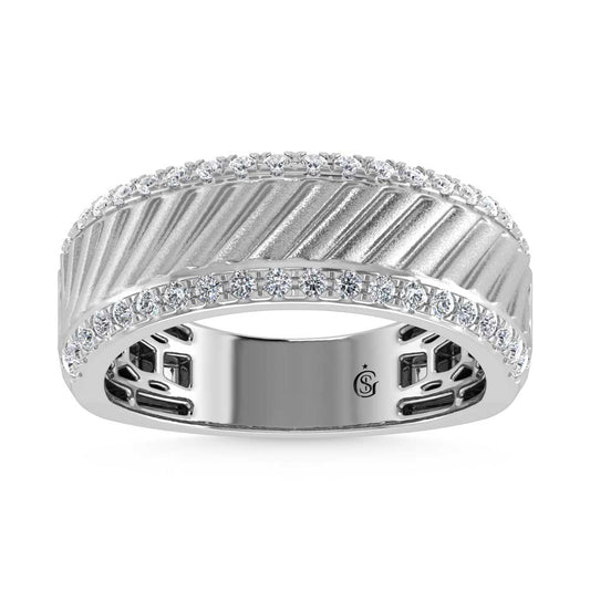 14K White Gold Diamond 1/2 Ct.Tw. Bypass Ring
