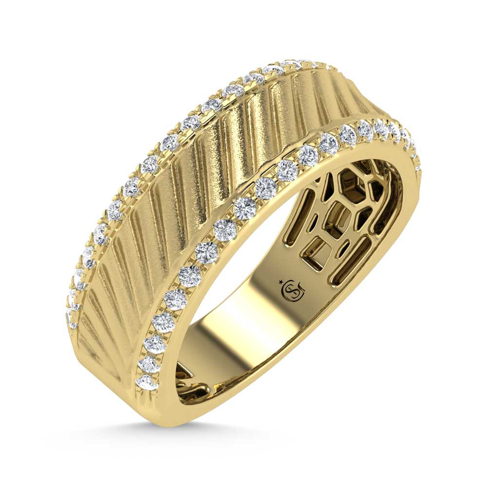 14K Yellow Gold Diamond 1/2 Ct.Tw. Bypass Ring