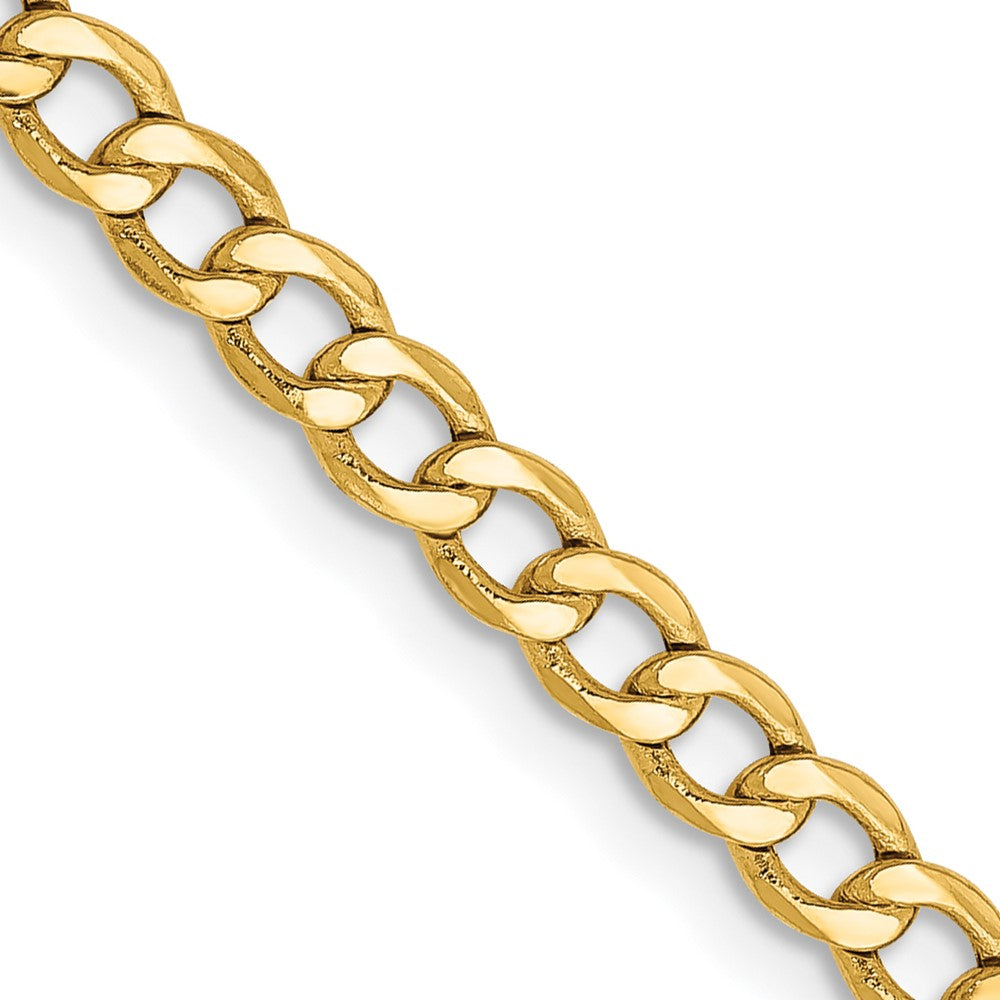 14k 3.35mm Semi-Solid Curb Chain Anklet