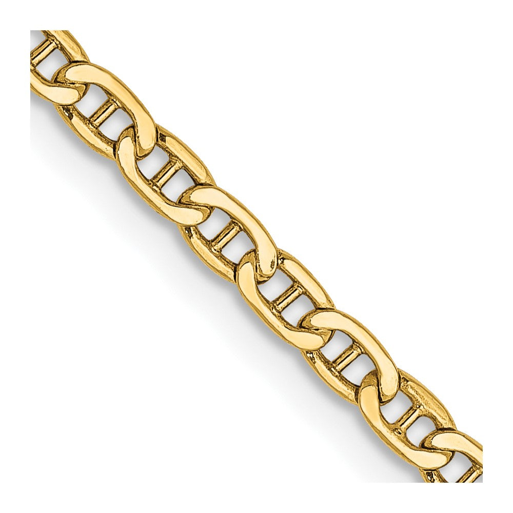 14k 2.4mm Semi-Solid Anchor Chain Anklet