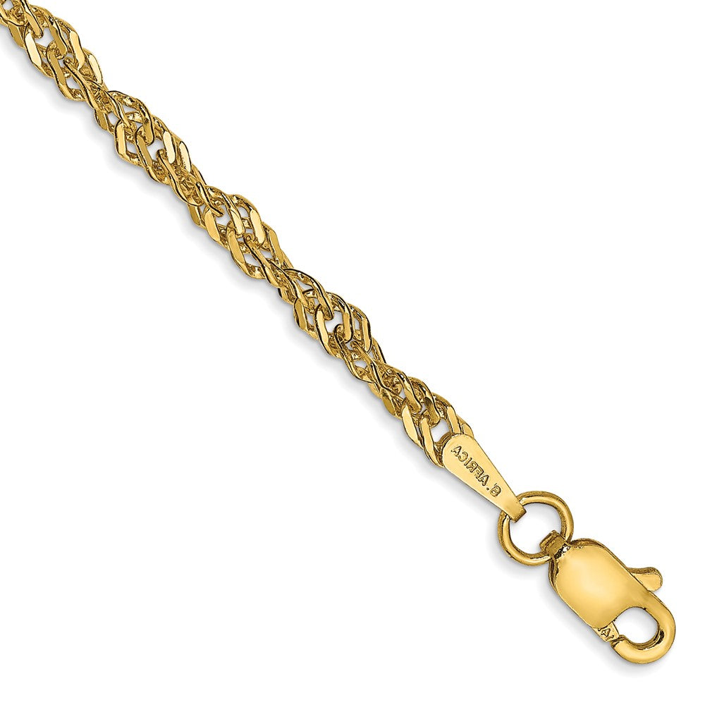 14k 2.75mm Lightweight Singapore Chain Anklet