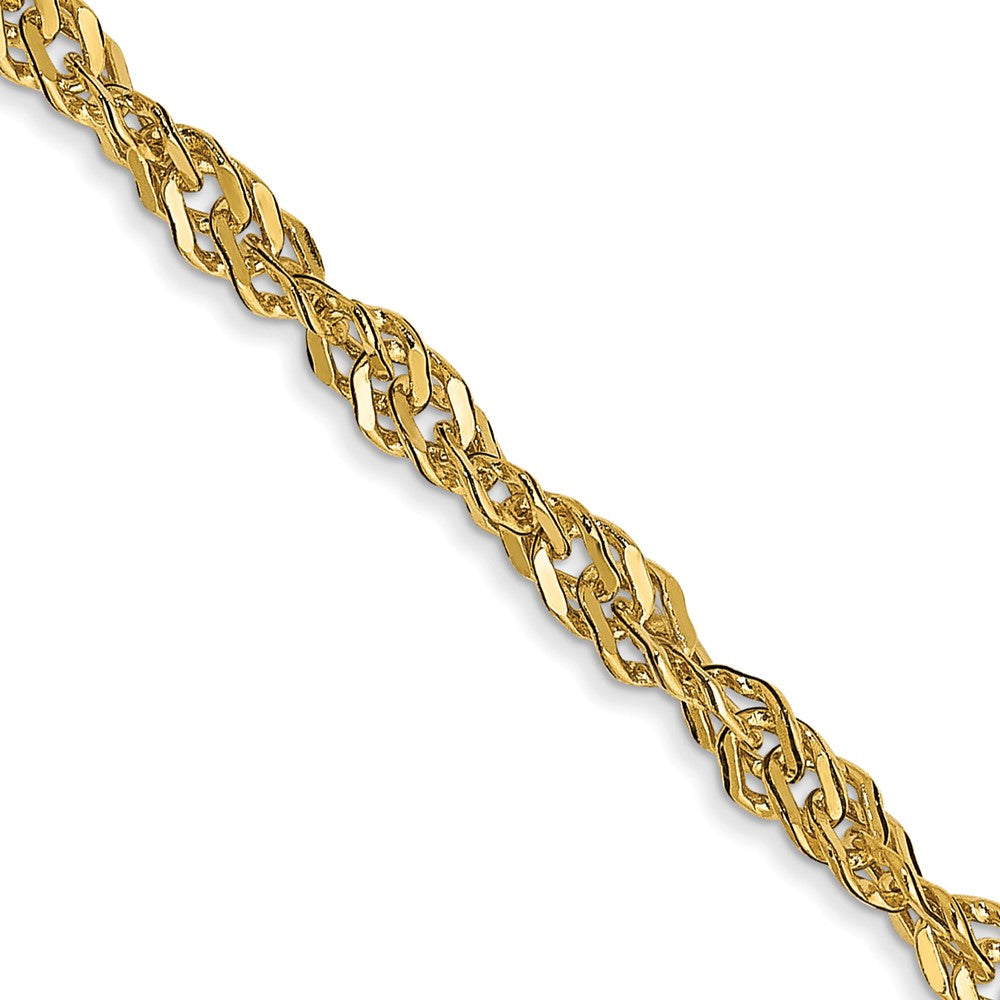 14k 2.75mm Lightweight Singapore Chain Anklet