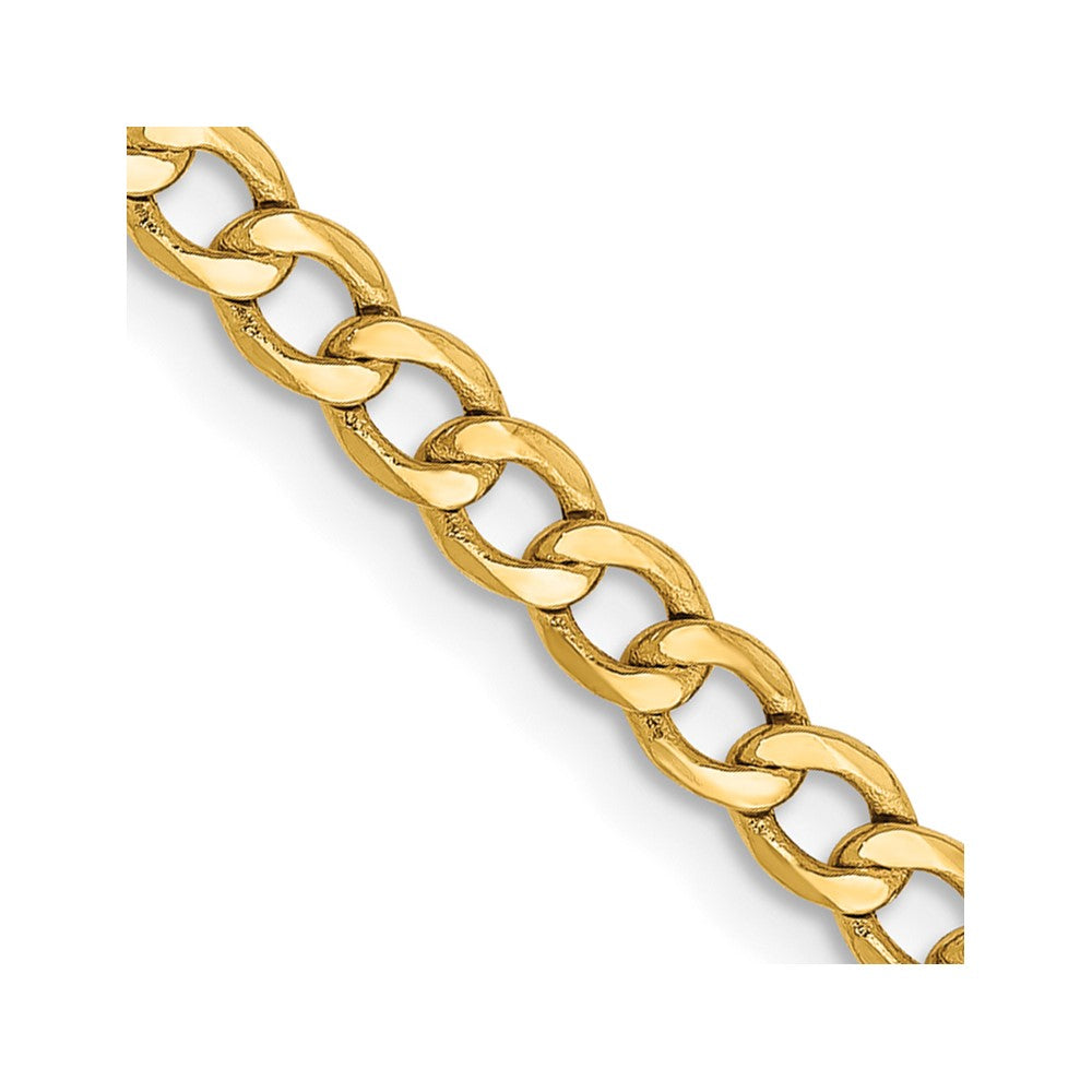14k 2.85mm Semi-Solid Curb Chain Anklet