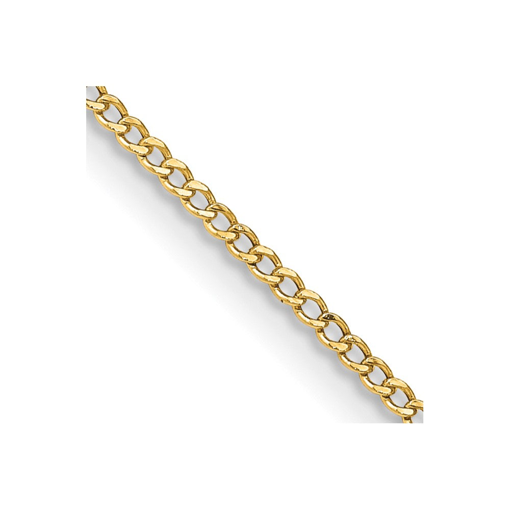 14k 1.85mm Semi-Solid Curb Chain Anklet