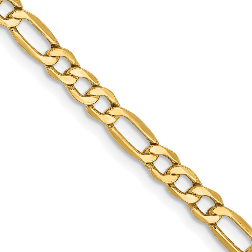 14k 3.5mm Semi-Solid Figaro Chain Anklet