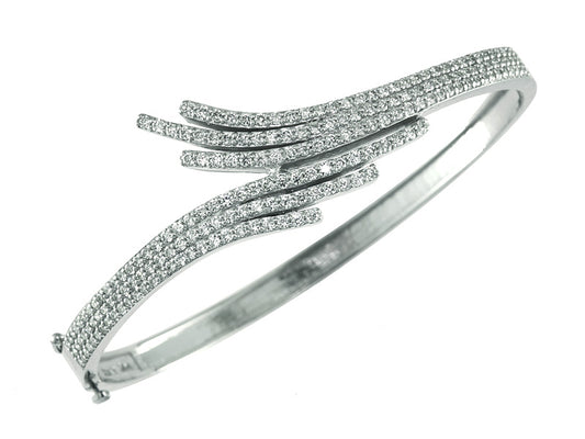 EFFY 14K WHITE GOLD DIAMOND BANGLE