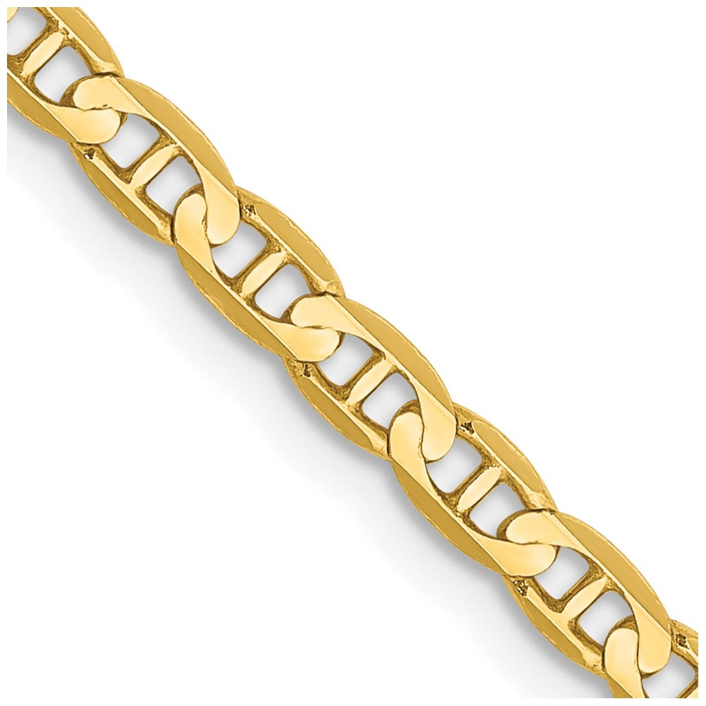 14k 3mm Concave Anchor Chain Anklet
