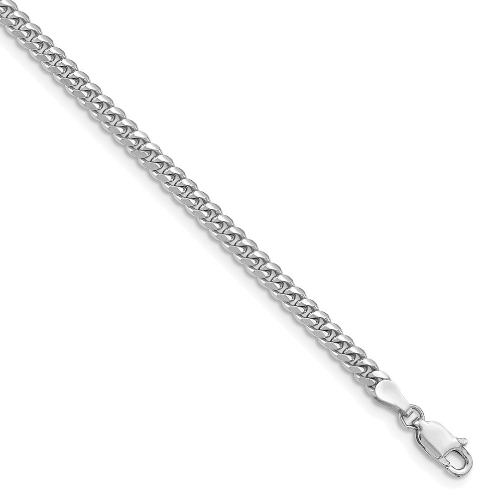 14k White Gold 3.5mm Solid Miami Cuban Chain