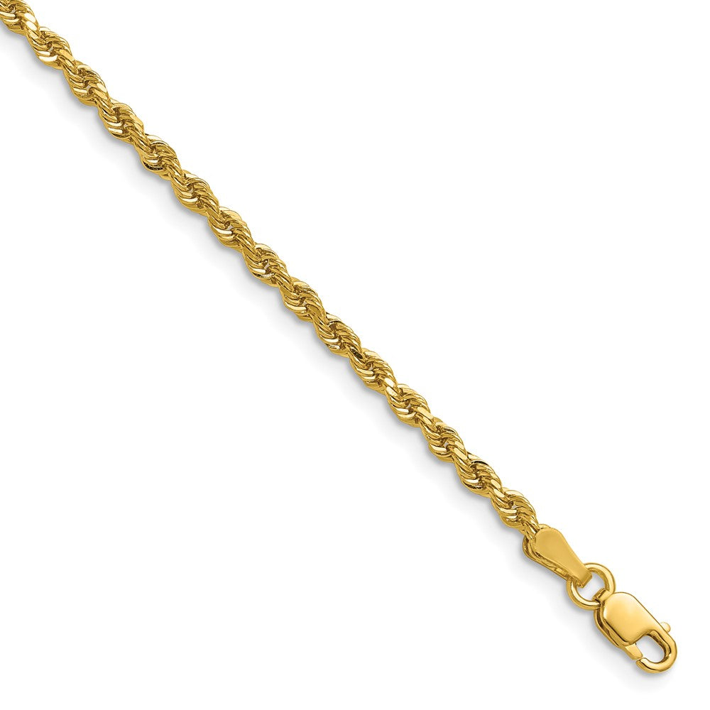 14k 2.5mm Semi-solid D/C Rope Chain