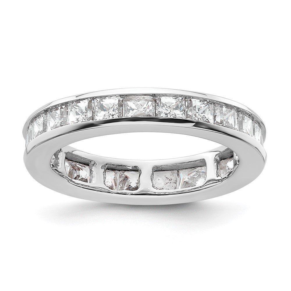 14k White Gold 2ct Lab Grown Diamond VS+ F+ Princess Comp Eternity Band