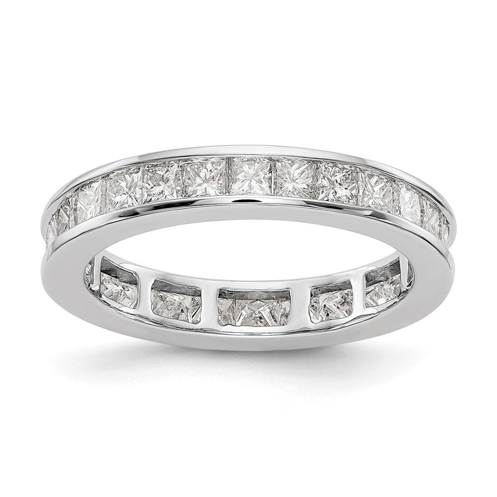 14k White Gold 2ct Lab Grown Diamond VS+ F+ Princess Comp Eternity Band
