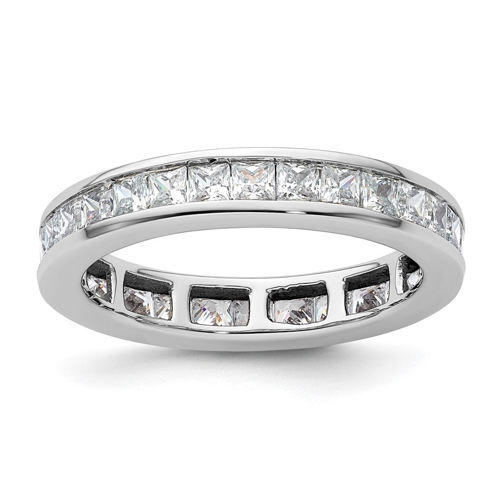 14k White Gold 2ct Lab Grown Diamond VS+ F+ Princess Comp Eternity Band